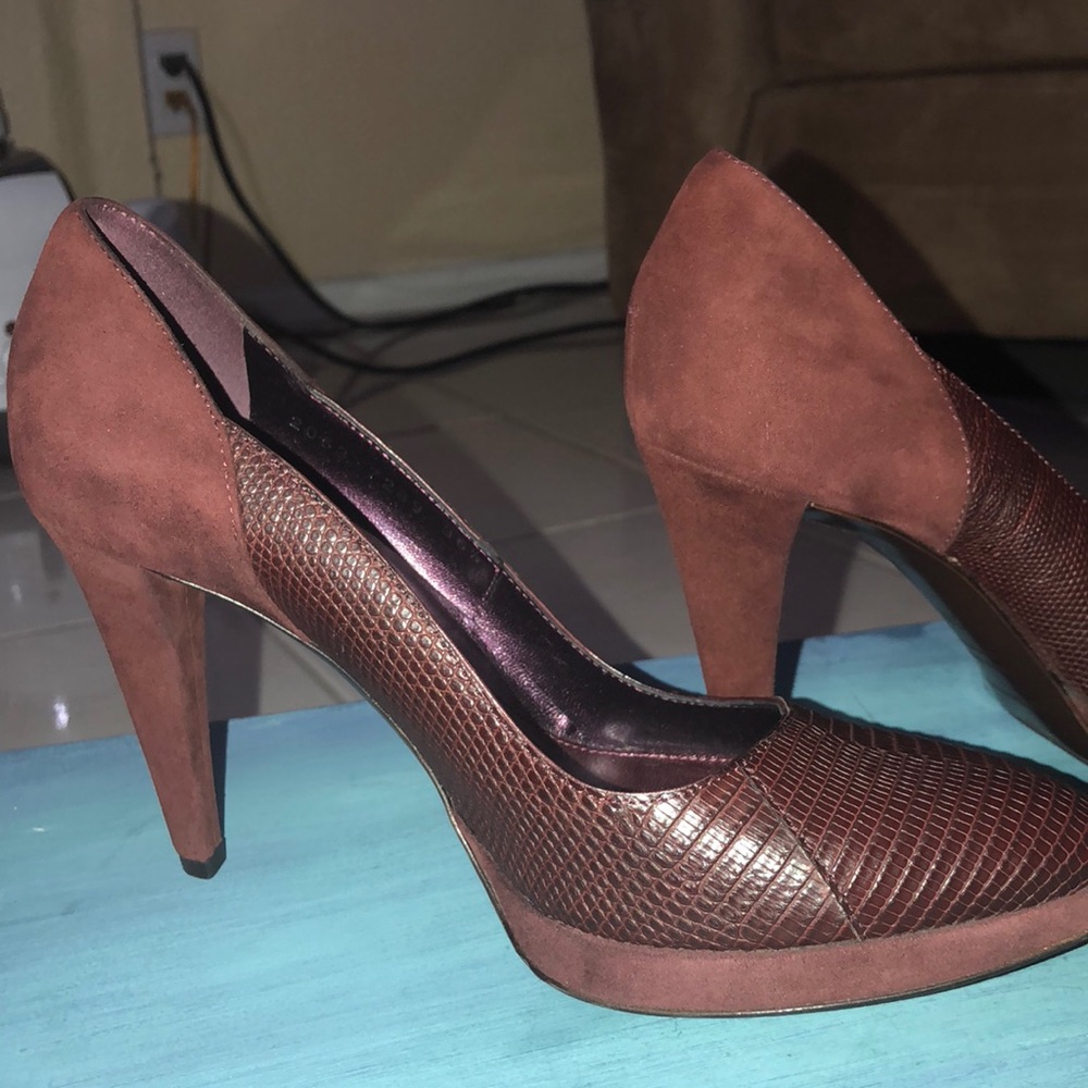 Sergio Rossi lizard & suede